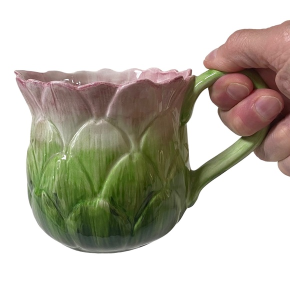 VINTAGE FITZ & FLOYD 1988 GARDEN ARTICHOKE VEGETABLE PITCHER 3 CUP 4.25” - Picture 2 of 9